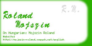 roland mojszin business card